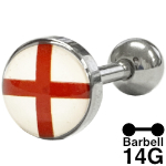 イングランド国旗バーベル ボディピアス 14G