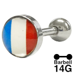 フランス国旗バーベル ボディピアス 14G