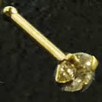 ダイヤモンド（SI/3.0mm）K14YG 鼻ピアス 20G