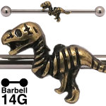 恐竜の化石 インダストリアル ボディピアス 14G