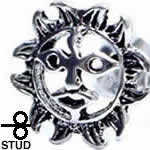 透かし彫り太陽スタッドピアス
